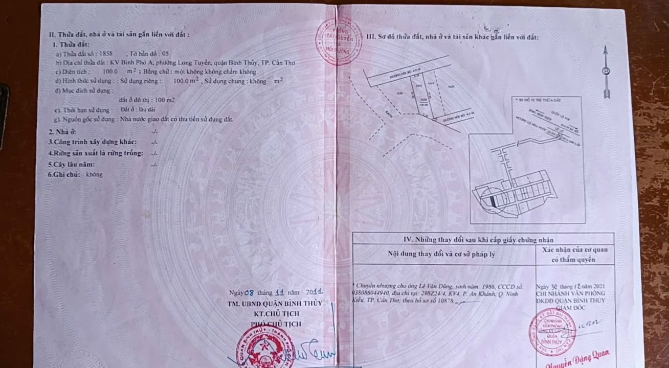 Đất nền 2 mặt tiền 100m² tại Long Tuyền, Cần Thơ chỉ 1.55 tỷ - Cơ hội đầu tư tuyệt vời!