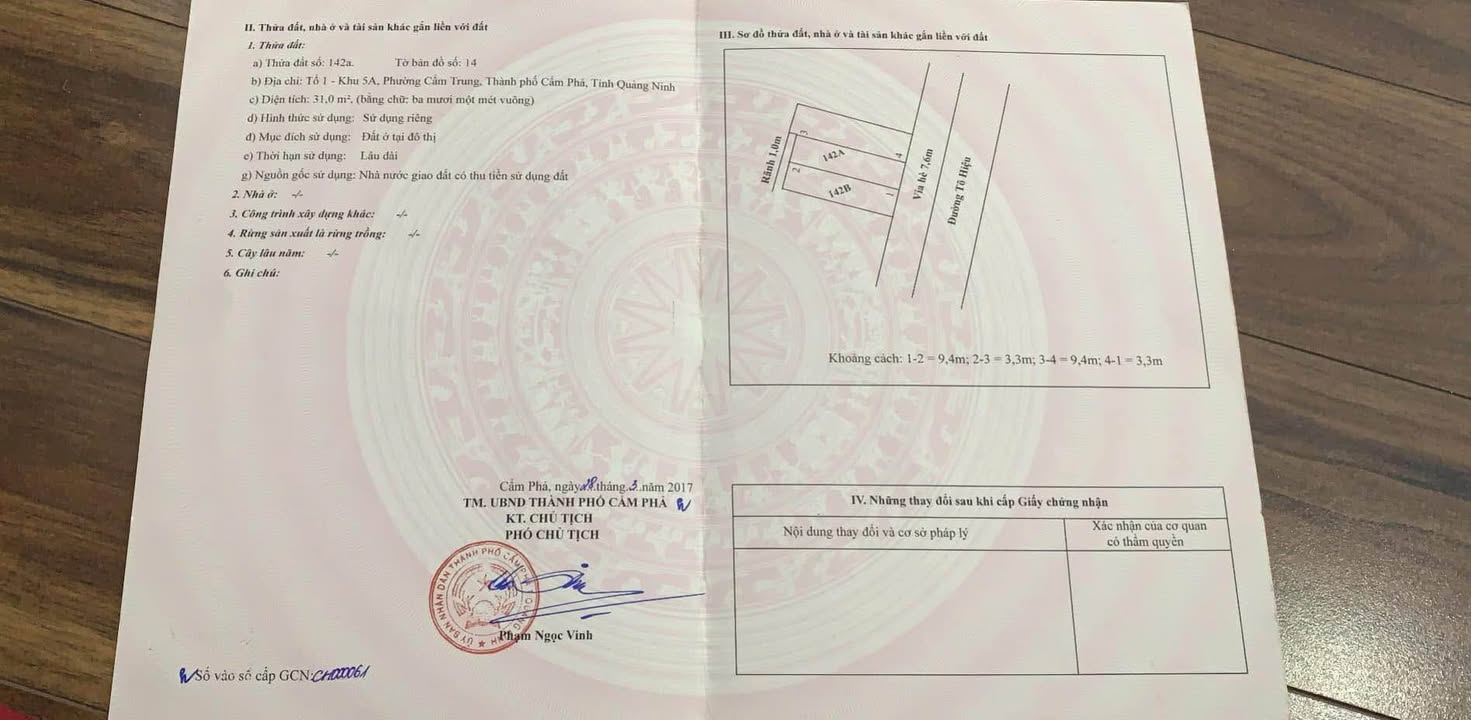 Mảnh đất mặt đường Tô Hiệu, Cẩm Phả 31m² giá 3.6 tỷ - Kinh doanh sầm uất!