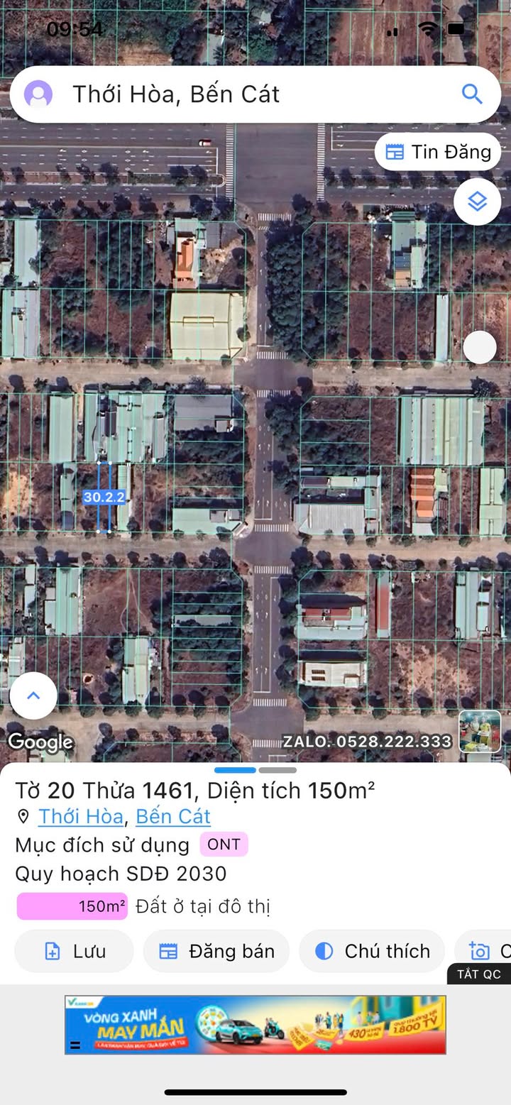 Đất nền Thới Hòa, Bến Cát 150m² giá 1.7 tỷ - Gần KCN Mỹ Phước 3!