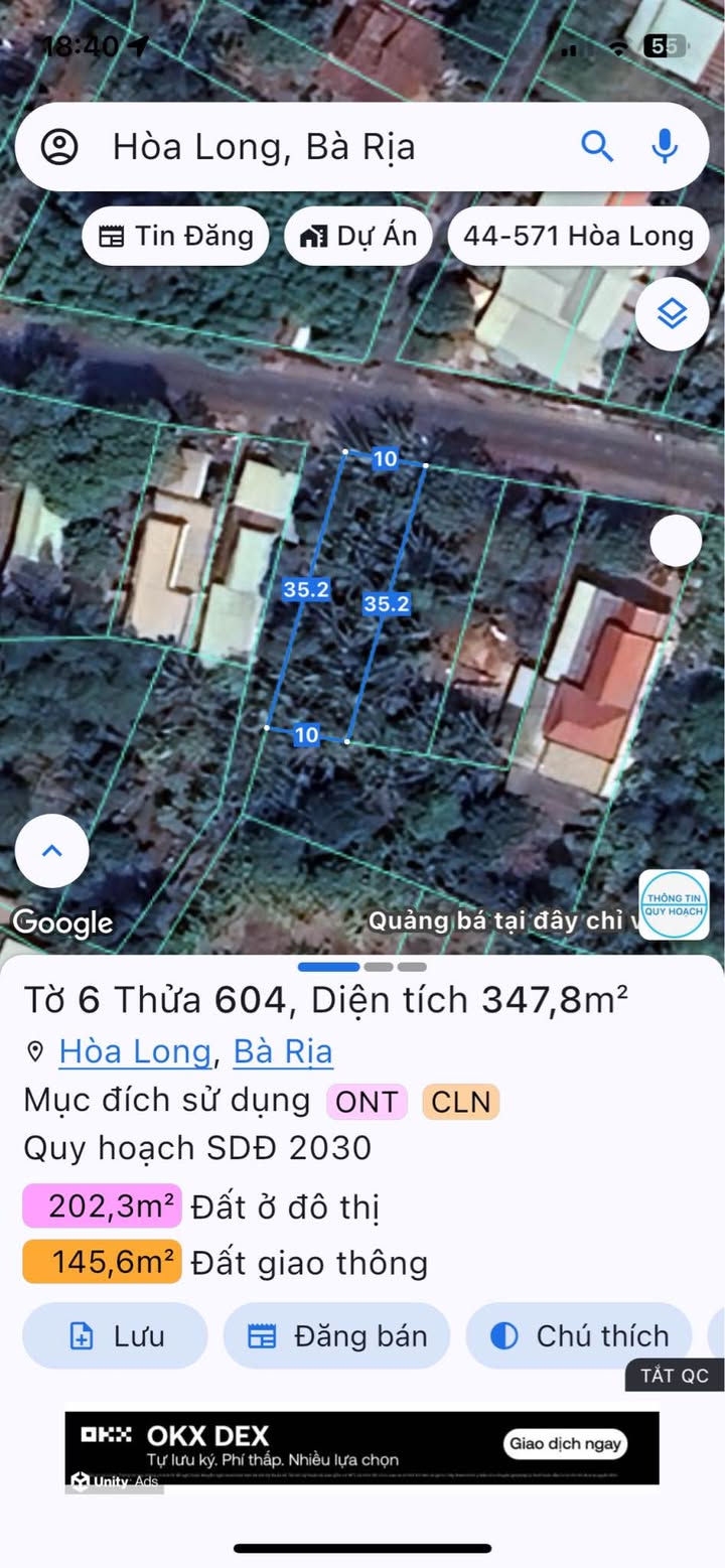 Lô đất góc 2 mặt tiền Đường Số 10, Hòa Long, Bà Rịa 350m² - Đầu tư sinh lời ngay!