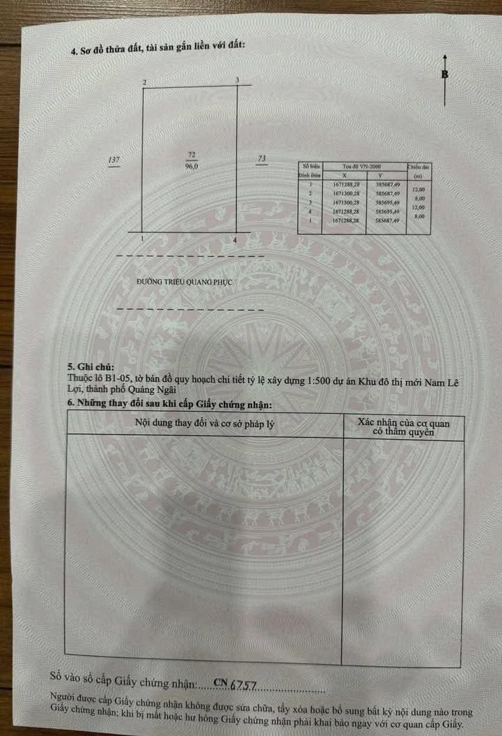 Bán mặt tiền FrontHouse Triệu Quang Phục Quảng Ngãi 96m² giá 2.55 tỷ - Tiềm năng đầu tư vượt trội!