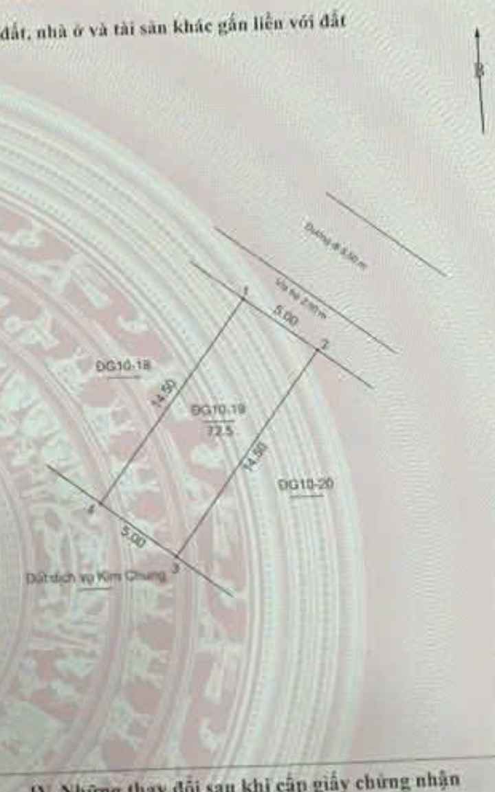 Đất đấu giá Kim Chung Hoài Đức 72.5m² - Giá đầu tư hấp dẫn!