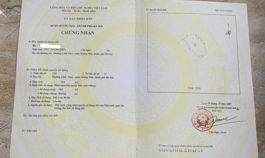 Đất thổ cư ngõ 95 Thúy Lĩnh, Hoàng Mai, 65m² giá 8 tỷ - Đầu tư sinh lời dài hạn!