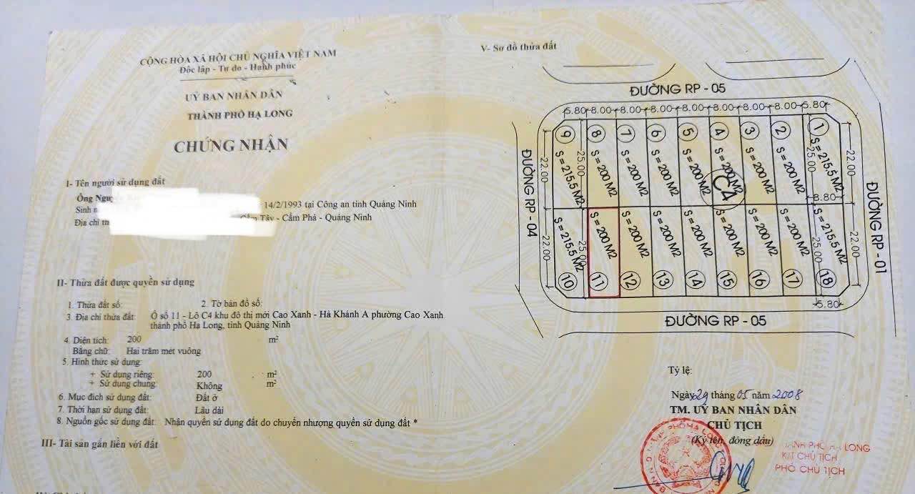 Đất nền Cao Xanh HKA Hạ Long 200m² giá 6.3 tỷ - Cơ hội đầu tư hiếm có!