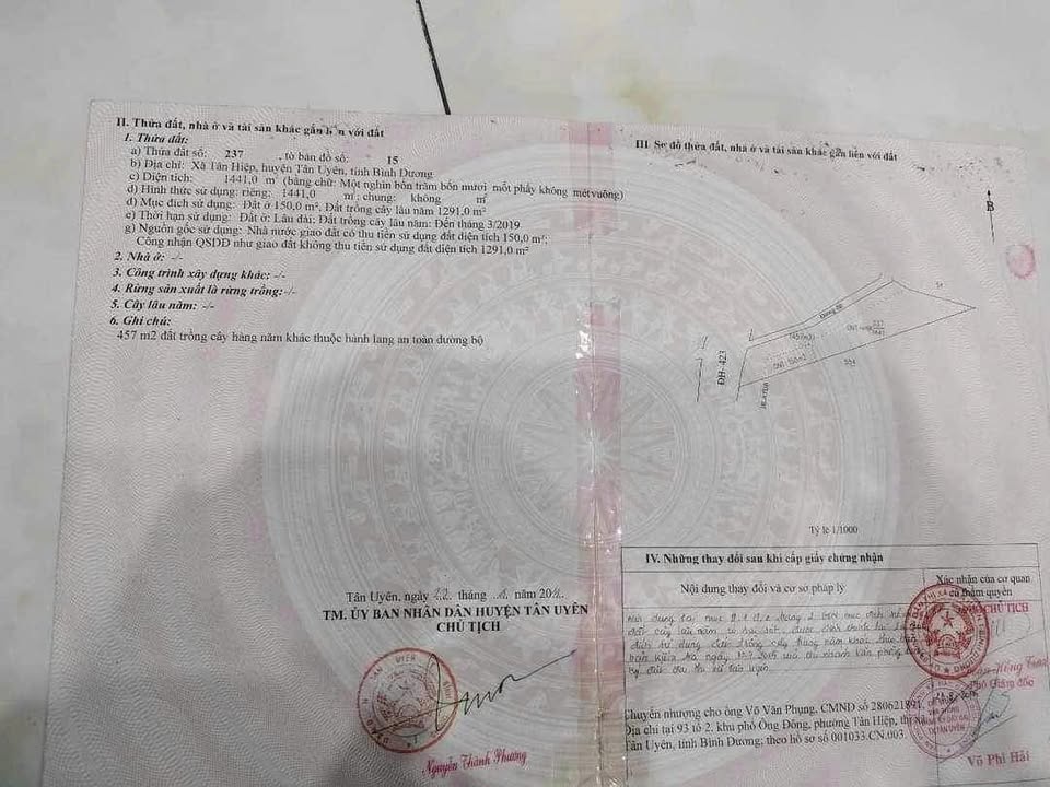 Đất Mặt Tiền Nguyễn Khuyến, Tân Hiệp 1441m² giá 12 tỷ - Cơ hội đầu tư hấp dẫn!