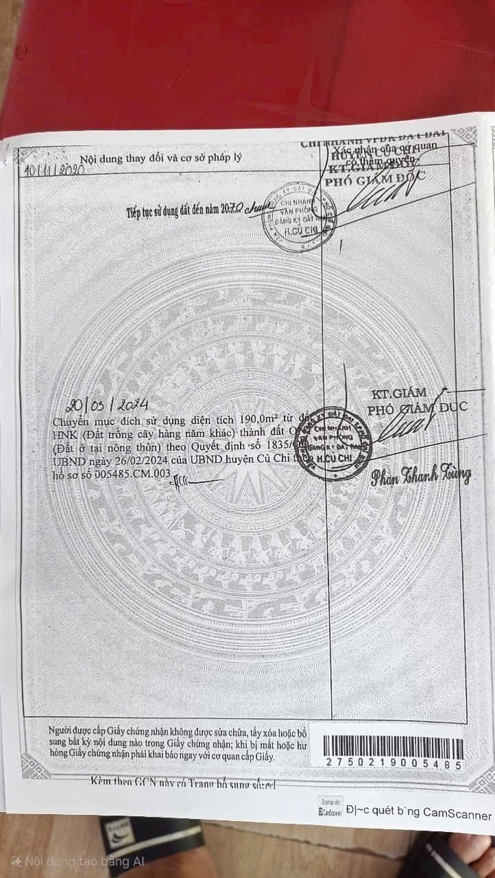 Đất nền An Phú Củ Chi 570m² giá 2.4 tỷ - Đầu tư sinh lời tốt!