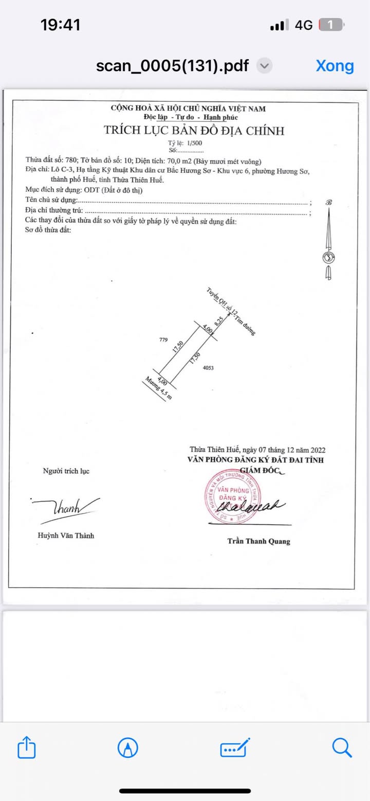 Đất nền 70m² tại đường Bãi Sậy, Huế - Giá chỉ 1.65 tỷ, cơ hội đầu tư tuyệt vời!