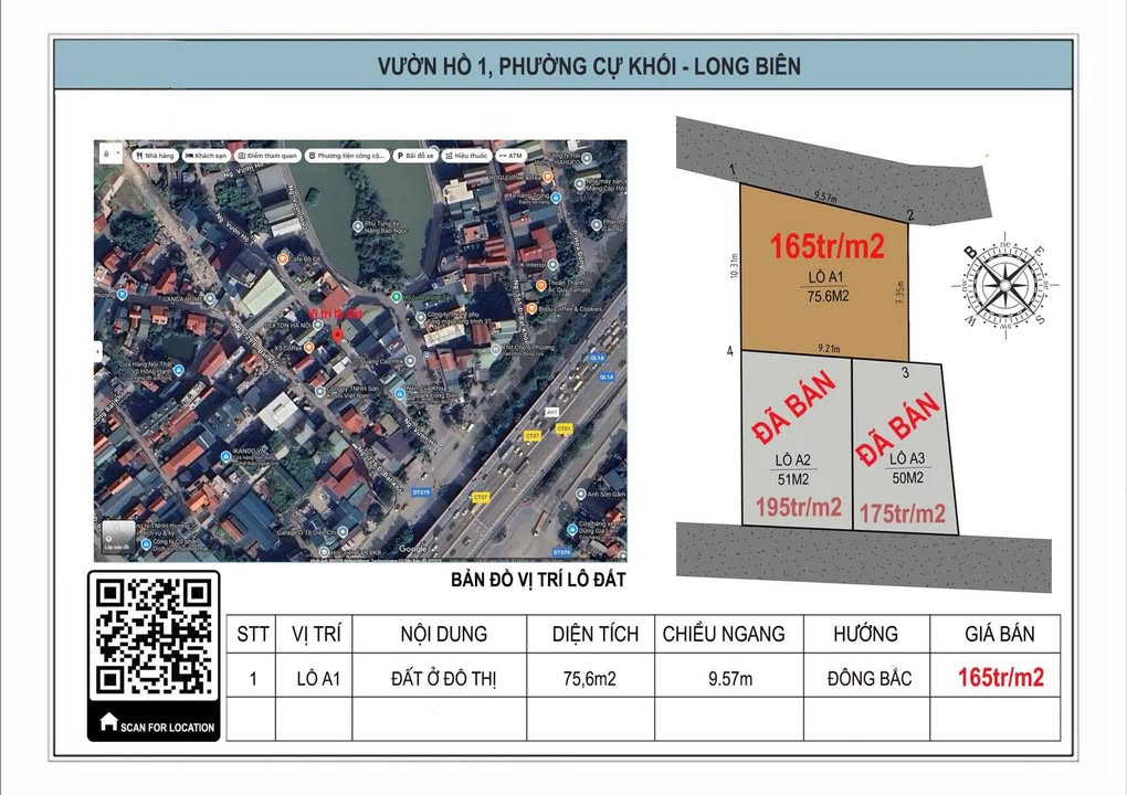 Lô đất đẹp Vườn Hồ 1, Cự Khối, 75.6m² giá 12.48 tỷ - Đầu tư sinh lời mạnh mẽ!