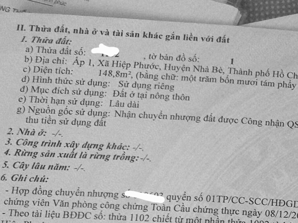 Đất thổ cư Nguyễn Văn Tạo, Nhà Bè 153m² giá 2.87 tỷ - Tiện xây mới hoặc cho thuê