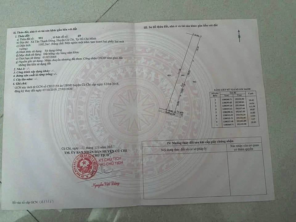 Đất vườn Tân Thạnh Đông 1182m² giá 5.91 tỷ - Đầu tư lý tưởng chờ phát triển!