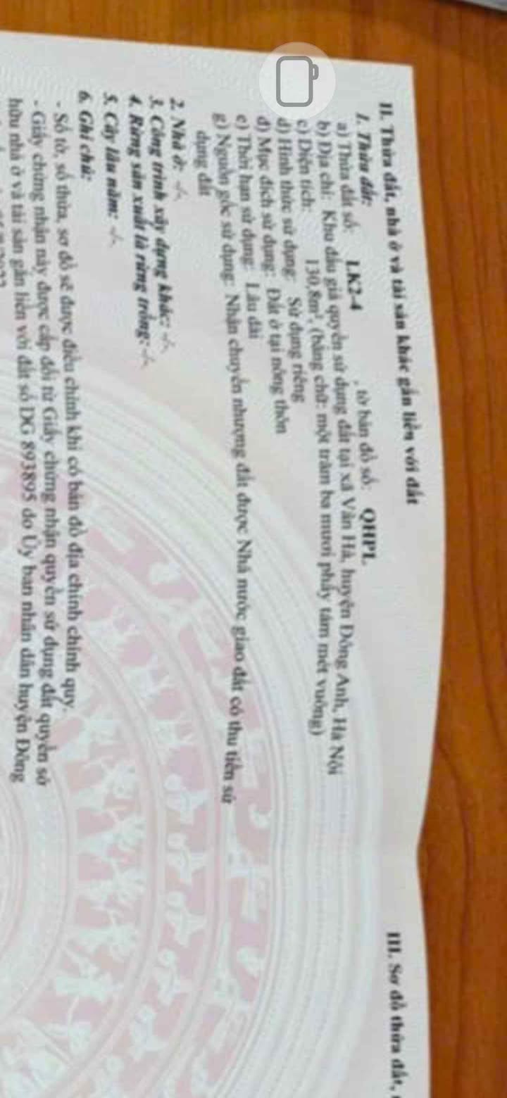 Đất nền Vân Hà 130m² giá 7 triệu - Đầu tư sinh lời ngay!