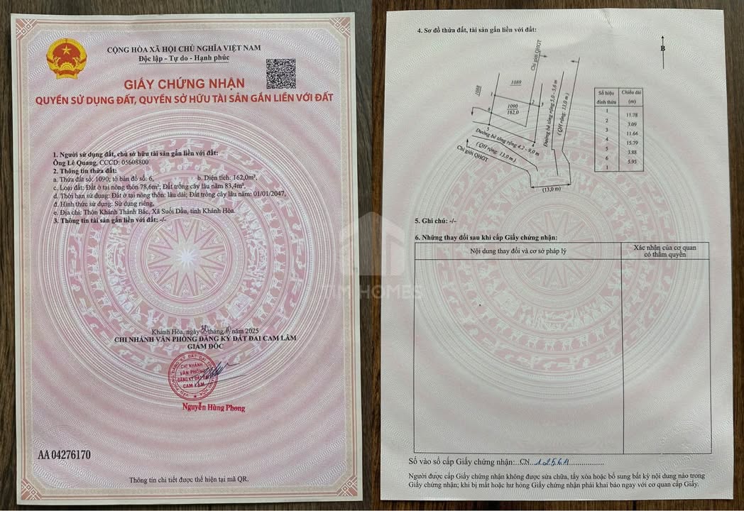 Đất nền Suối Cát, Cam Lâm 78m² giá 259 triệu - Cơ hội đầu tư tuyệt vời!