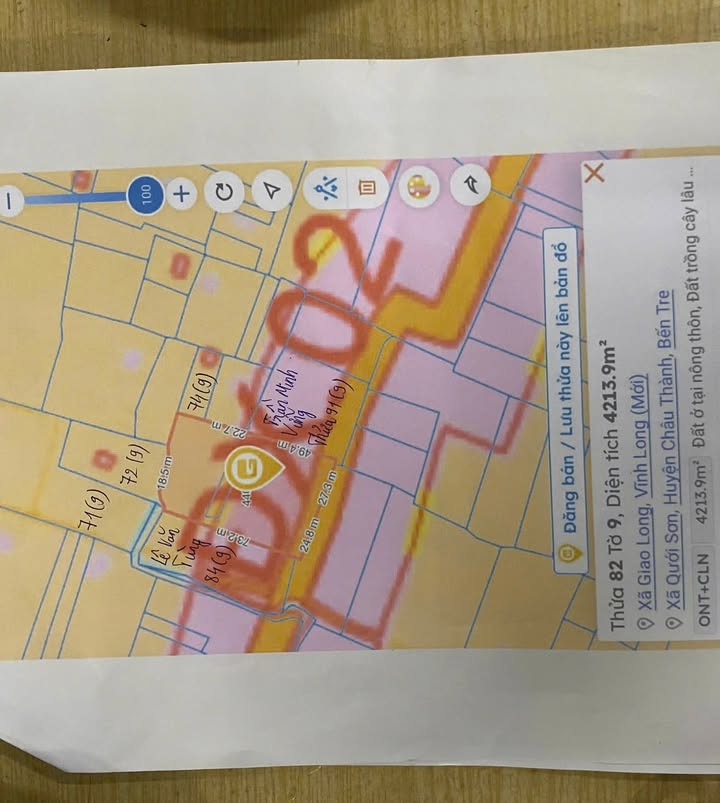 Đất nền Quới Sơn, Châu Thành 1739m² giá 2.1 tỷ - Mặt tiền đường xe 7 chỗ