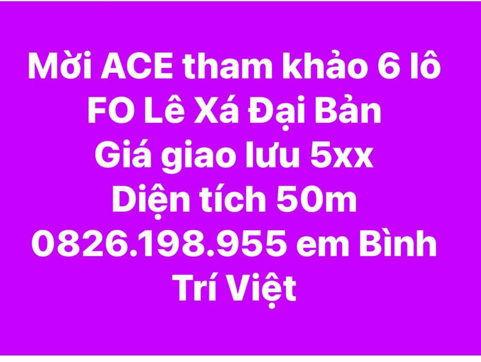 Đất nền 50m² đường Lê Xá, phường Đại Bản, quận Hồng Bàng - Giá chỉ 500 triệu VND!