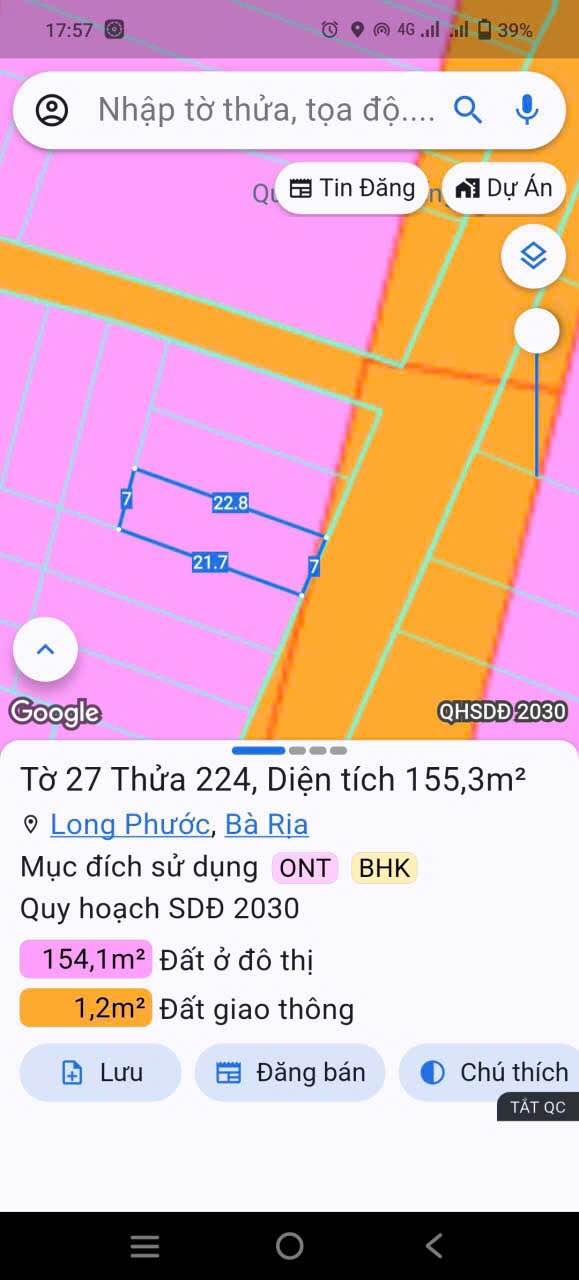 Đất Long Phước 161m² giá 1.85 tỷ - Khu dân cư đông đúc, tiện ích đầy đủ!