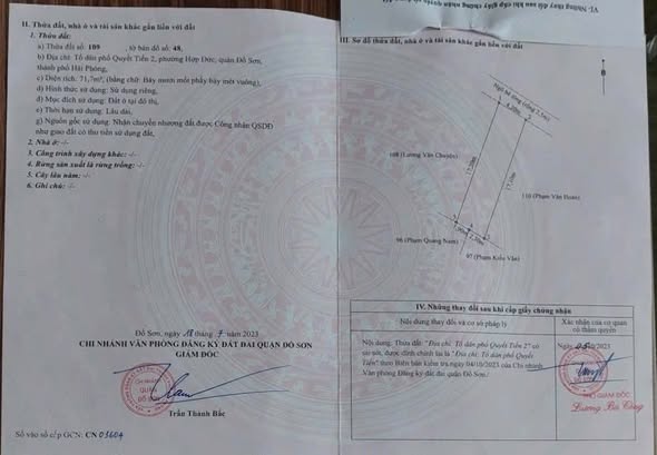 Đất nền Thanh Sơn, Kiến Thụy 71,7m² giá 950 triệu - Ô tô vào tận nơi!