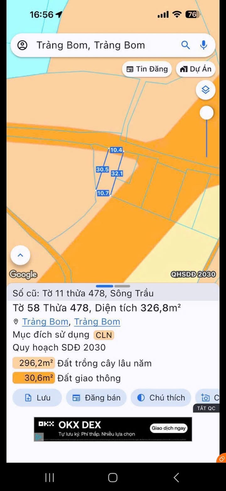 Nhà cấp 4 mặt tiền đường nhựa Ấp 7 Sông Trầu, 332.8m² giá 950 triệu - Sổ hồng riêng