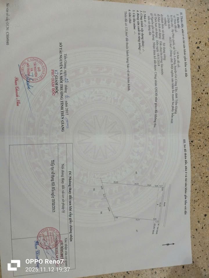 Đất nền Ấp Phú Quới, Gò Công Tây 1.633m² giá chỉ 850 triệu - Cơ hội đầu tư tuyệt vời!