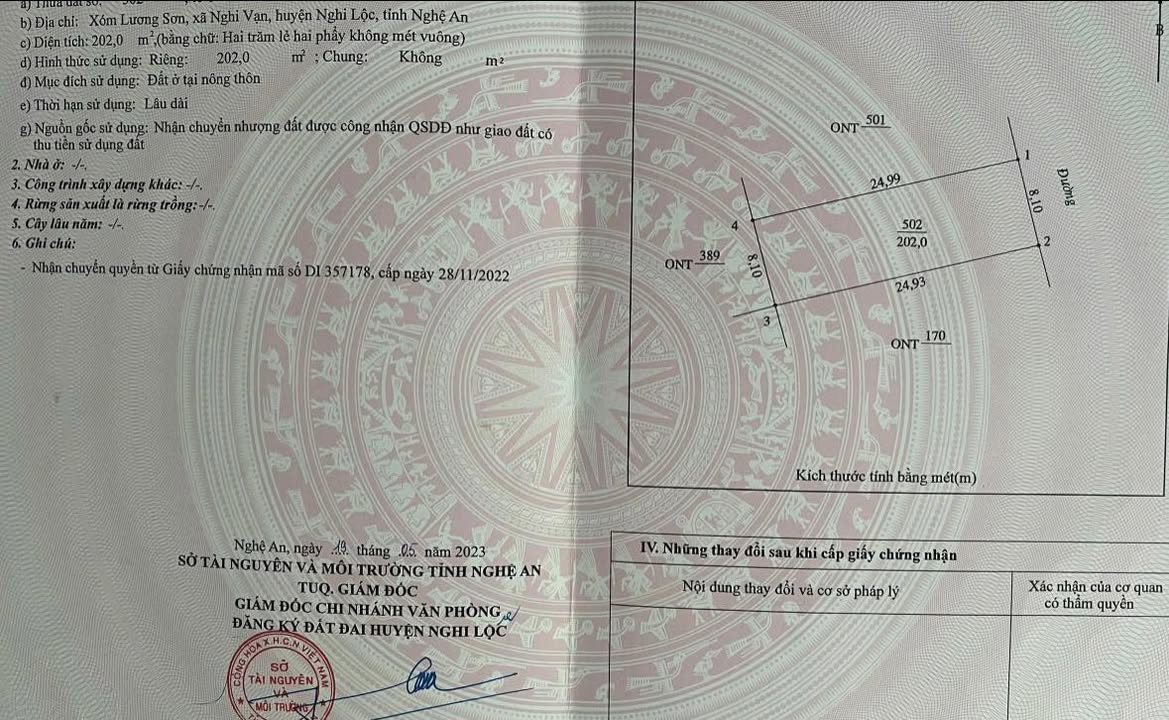 Đất nền xóm Lương Sơn, Nghi Vạn 210m² giá 2 tỷ - Khu dân cư đông đúc!