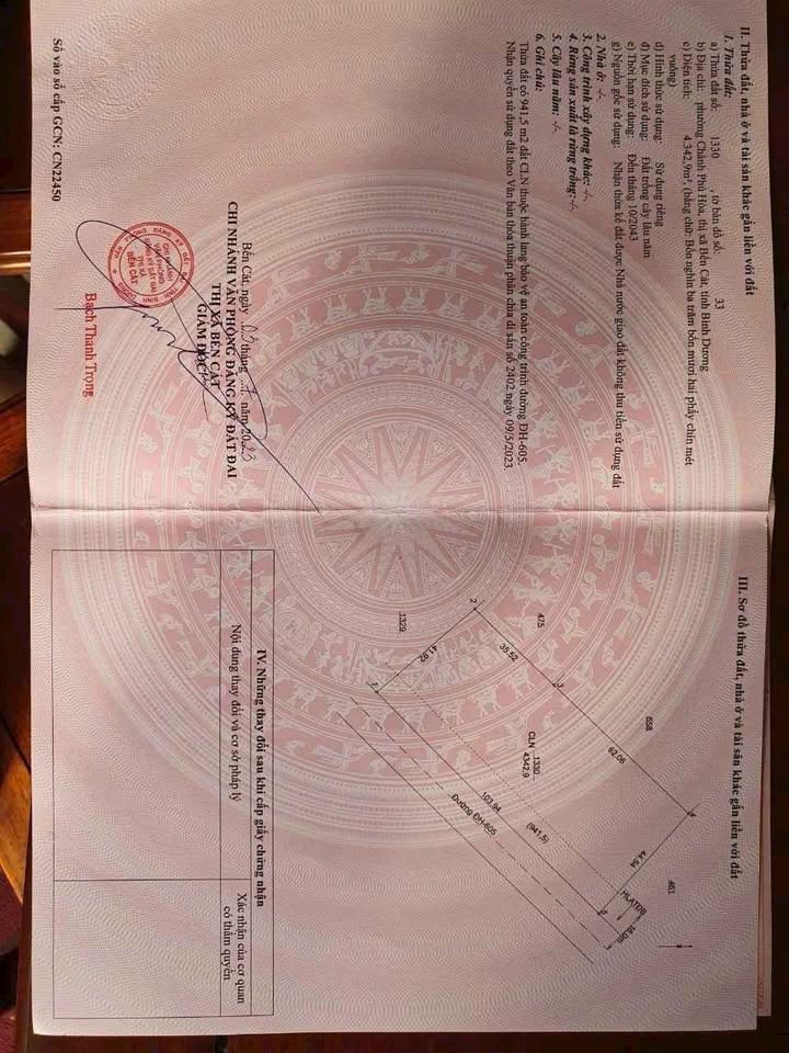 Đất nền mặt tiền đường DH605, Chánh Phú Hòa, 4300m² giá 11.18 tỷ - Đầu tư sinh lời ngay!