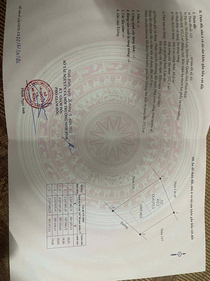 Đất nền chính chủ Nho Quan 486m² - Mặt tiền 18m, thuận tiện đầu tư!