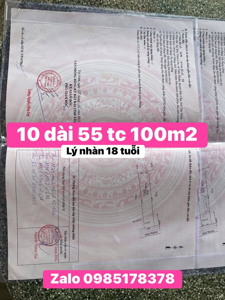 Đất thổ cư 550m² Tiên Thuận, Bến Cầu giá 9.99 tỷ - Đường lớn giao thông thuận lợi!