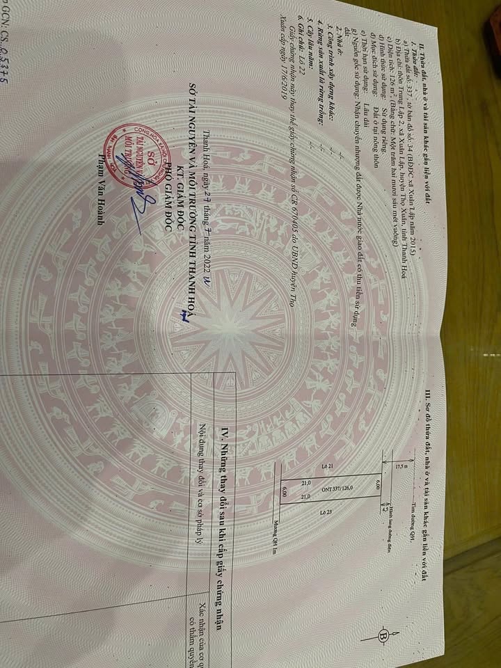 Đất thổ cư tại thôn Trung Lập, xã Xuân Lập, Thanh Hóa 126m² - Giá đầu tư chỉ 1 tỷ!