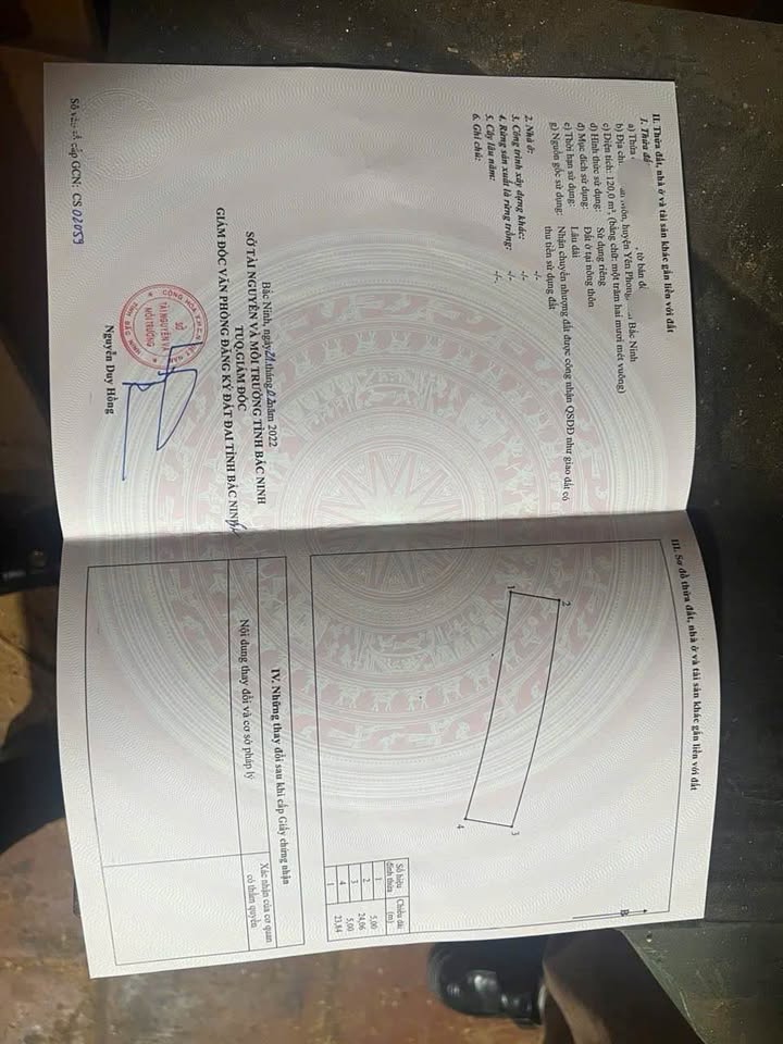 Đất thổ cư thôn Tiền, xã Văn Môn, Yên Phong 120m² giá chỉ 20 triệu/m² - Sổ đỏ chính chủ!