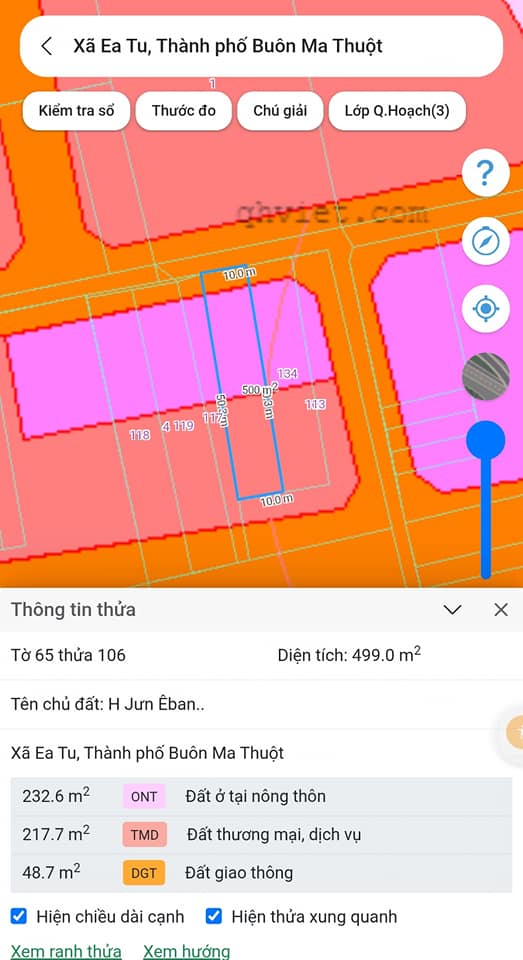 Đất mặt tiền KA10, Ea Tu, Buôn Ma Thuột 500m² giá 3.09 tỷ - Cơ hội đầu tư hấp dẫn!