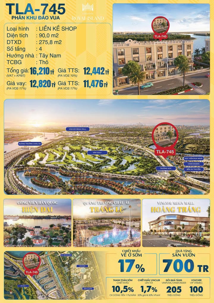 Shophouse mặt đường Tương Lai Vinhomes Vũ Yên 90m² giá 11.34 tỷ - Cơ hội đầu tư lý tưởng!