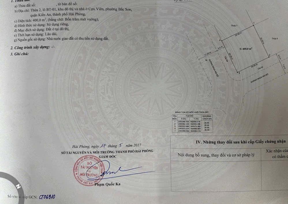 Đất xây biệt thự Cựu Viên, Kiến An 400m² giá 10 tỷ - Lô góc đẹp tuyệt vời!