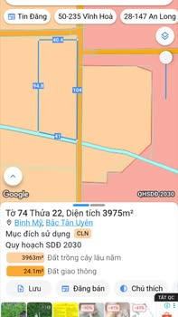 Đất nền 10000m² tại Bình Mỹ, Bắc Tân Uyên - Gần khu công nghiệp, giá chỉ 1 tỷ!