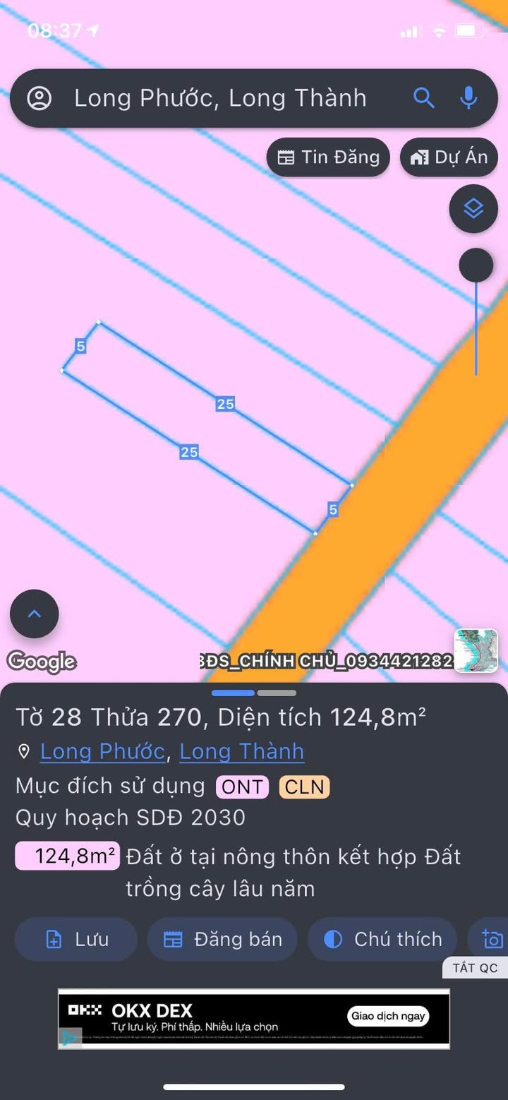 Đất thổ cư Long Phước, Long Thành 124m² giá 3 tỷ - Cơ hội đầu tư sinh lời!