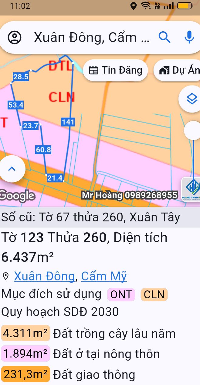 Đất sào Xuân Tây, Cẩm Mỹ, Đồng Nai 6436m² - Cơ hội đầu tư tuyệt vời!