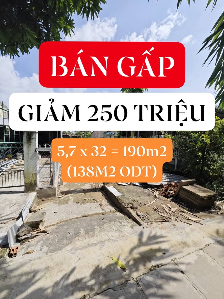 Đất nền Thới Hòa, Ô Môn 190m² chỉ 950 triệu - Cơ hội đầu tư tuyệt vời!