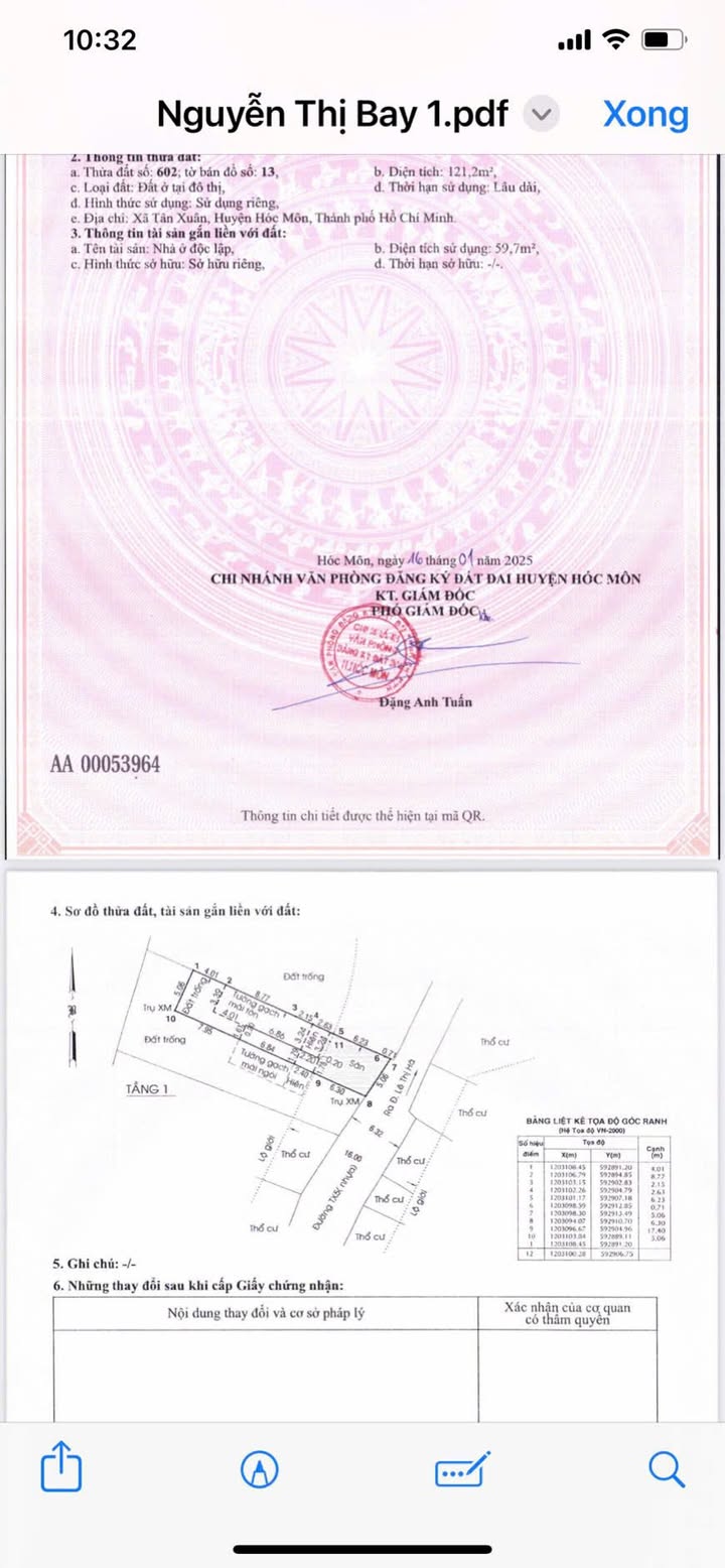 Đất nền Tân Xuân Hóc Môn 121m² giá 4.5 tỷ - Tiềm năng sinh lời cao!