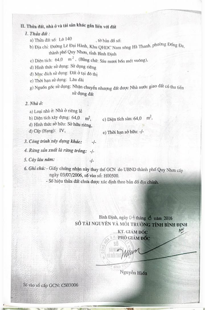 Nhà mặt tiền Lê Đại Hành, Quy Nhơn 64m² giá chỉ 3.9 tỷ - Kinh doanh tốt!