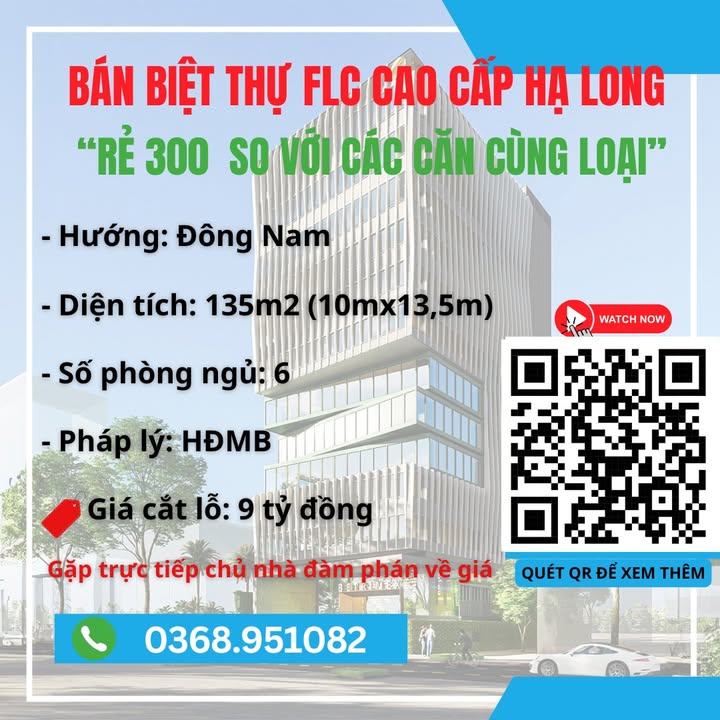 Biệt thự FLC Grand Villa Hạ Long 135m² giá 9 tỷ - Cắt lỗ chính chủ, nhìn là thích ngay!