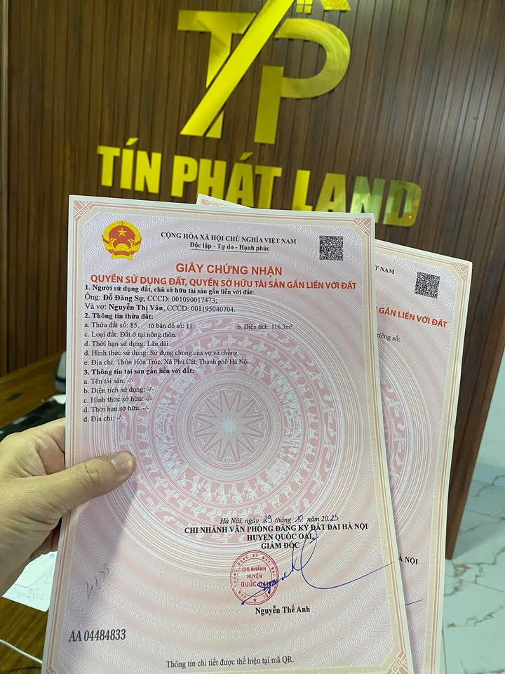 Đất nền An Thượng Hoài Đức 116m² giá 3 tỷ - Mặt tiền rộng view hồ tuyệt đẹp!