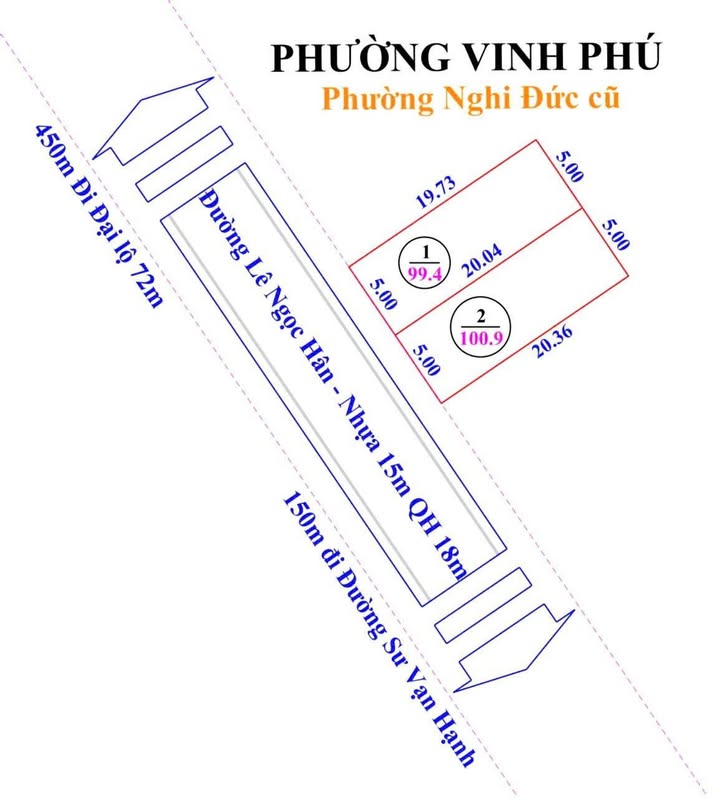 Đất kinh doanh đường Lê Ngọc Hân Vinh 100m² - Sổ đỏ chính chủ, giá chỉ 3 tỷ!