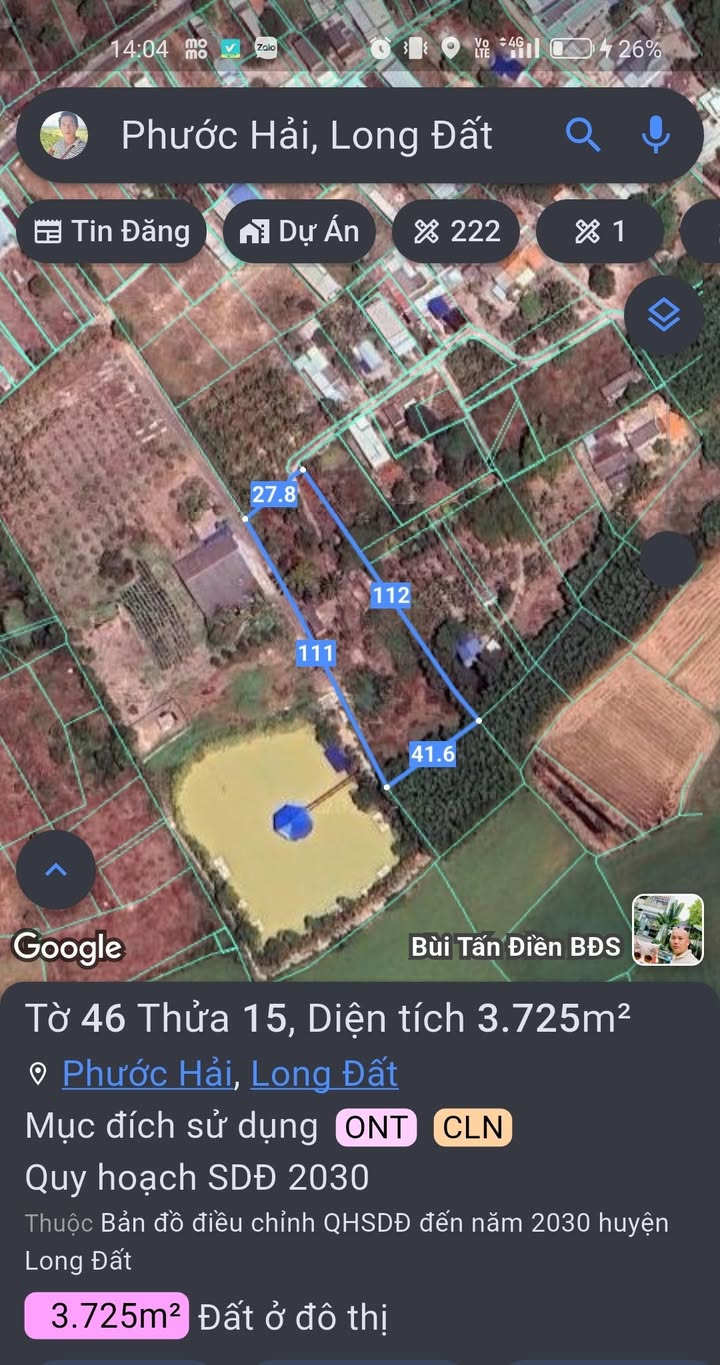 Đất nền 3725m² tại TT Phước Hải chỉ 7.45 tỷ - Cơ hội đầu tư tuyệt vời!