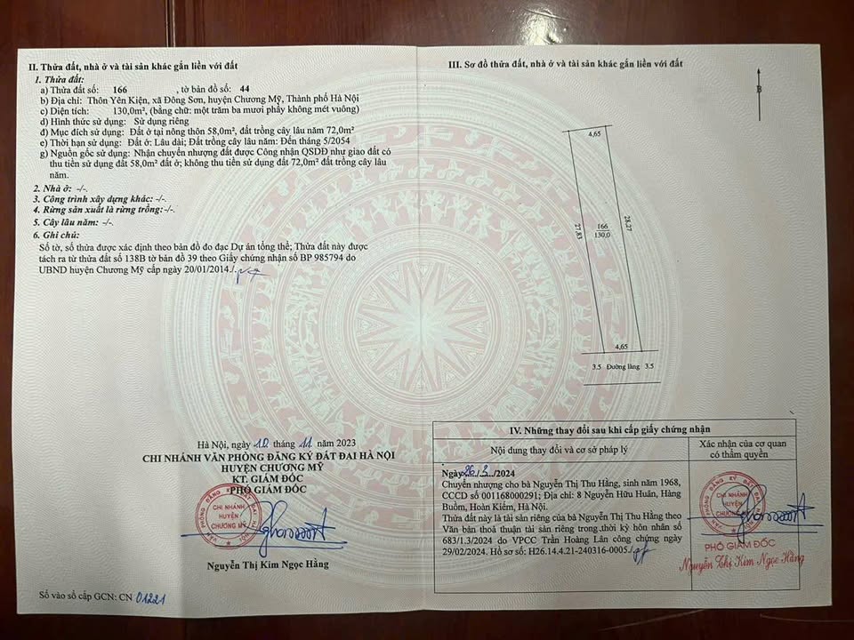 Đất nền Đông Sơn Chương Mỹ 130m² giá 2.6 tỷ - Sổ đỏ chính chủ!