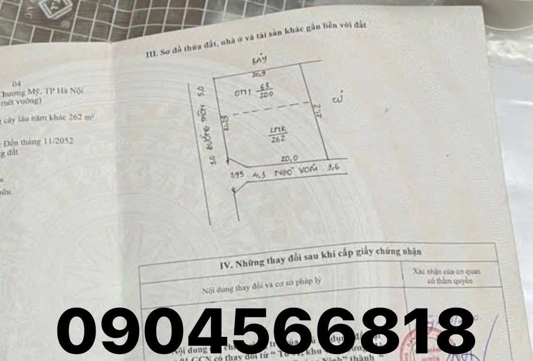 Đất nền Phú Nghĩa 462m² giá 9.24 tỷ - Mặt tiền rộng, chia lô dễ dàng!