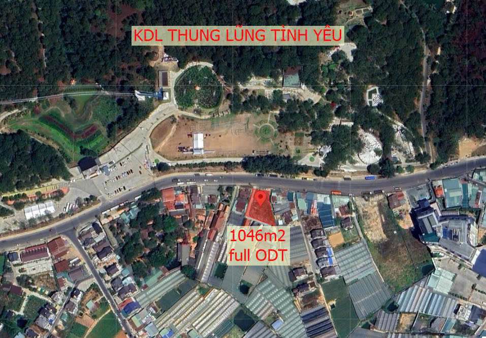 Lô đất kinh doanh Đà Lạt 1.046m² giá 105 tỷ - Vị trí đắc địa bên Thung Lũng Tình Yêu!