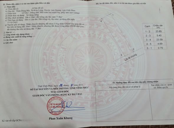 Đất nền Kim Long, Tam Dương 127m² giá 700 triệu - Ô tô vào tận nhà!