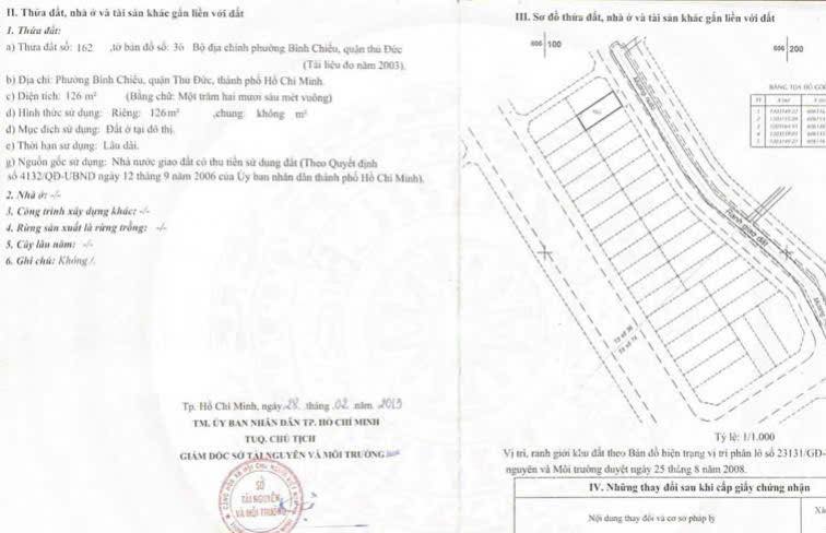 Đất Bình Chiểu Thủ Đức 126m² giá 7 tỷ - Sổ hồng chính chủ, đầu tư sinh lời!