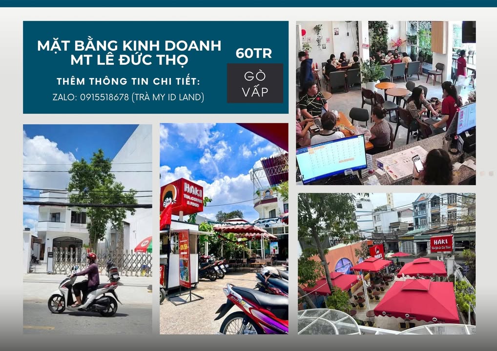 Mặt bằng kinh doanh mặt tiền Lê Đức Thọ 500m² giá 60 triệu - Tiềm năng phát triển lớn!