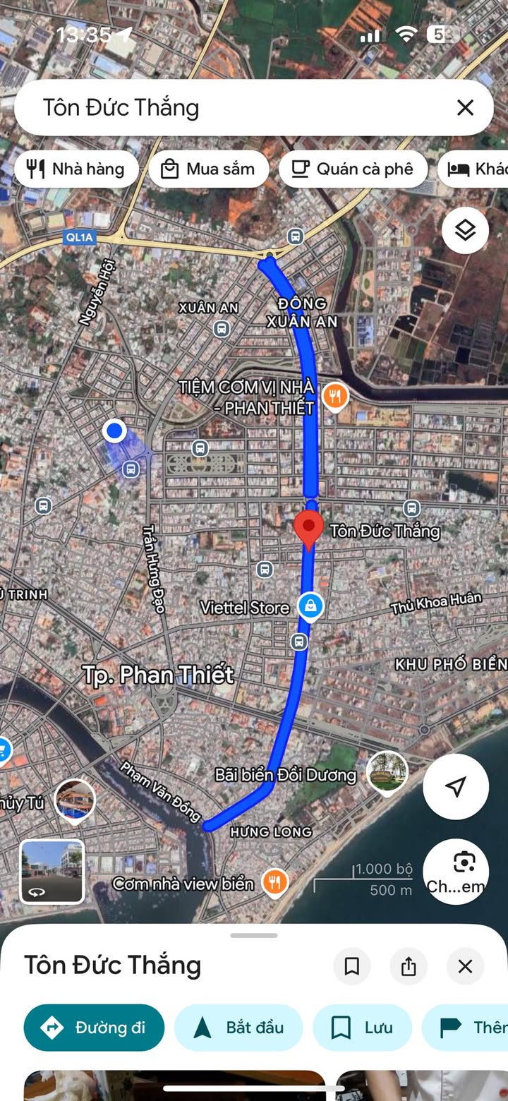 Đất thổ cư 1000m² mặt tiền Tôn Đức Thắng, Phan Thiết - Kinh doanh sầm uất!