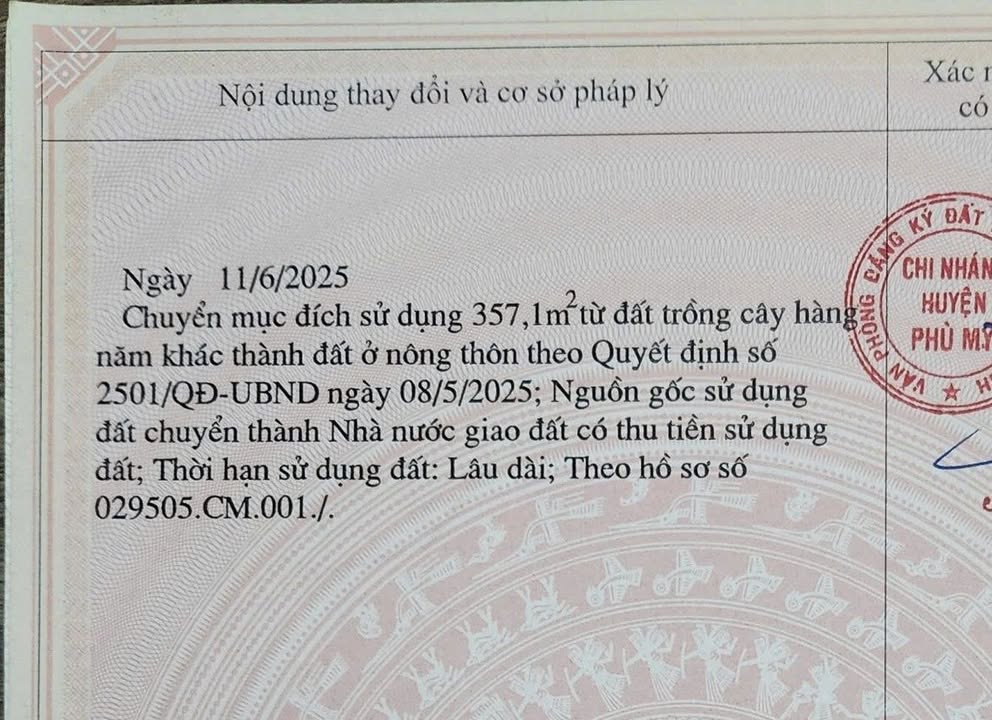 Đất nền thổ cư xã Mỹ Hiệp 397m² giá 500 triệu - Sổ đỏ chính chủ
