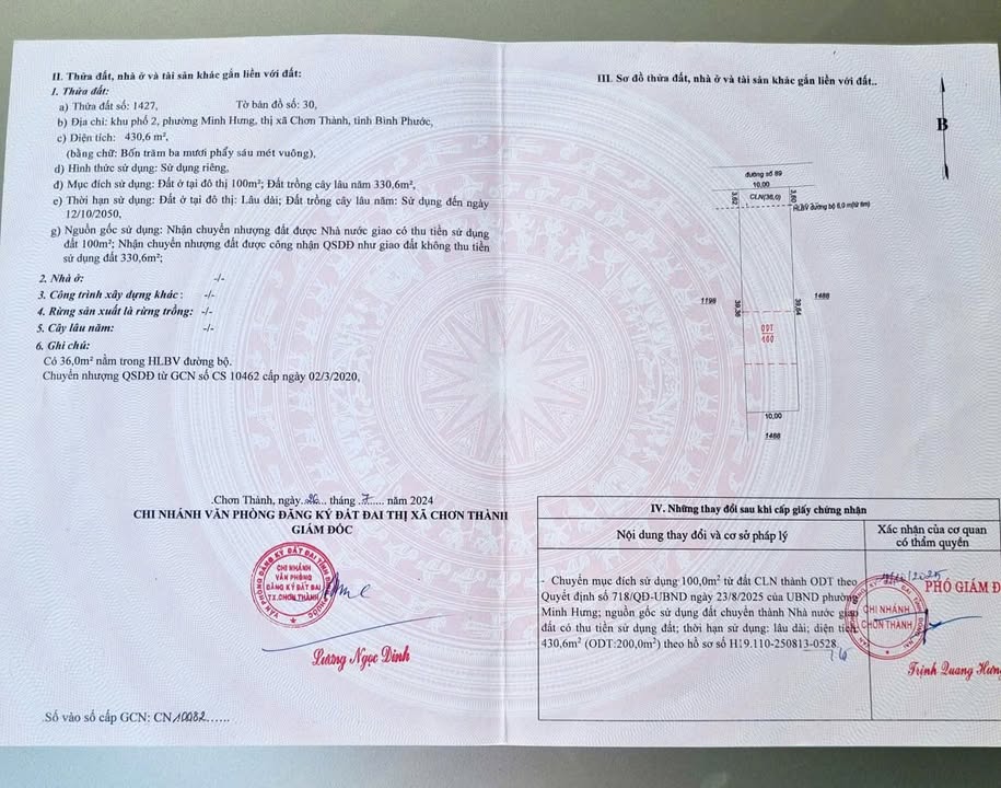 Đất thổ cư 400m² tại Hẻm 8B, Phường Minh Hưng, giá thỏa thuận - Đầu tư sinh lời ngay!